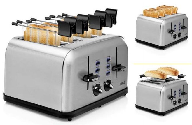 TOSTAPANE STYLE 4 FESSURE 1750W 6 LIV.TOST. PRINCESS