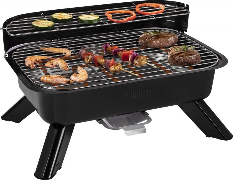 BBQ IBRIDO ELETTRICO / CARBONE 2000W DA TAVOLO 40X25CM TERM.REG.