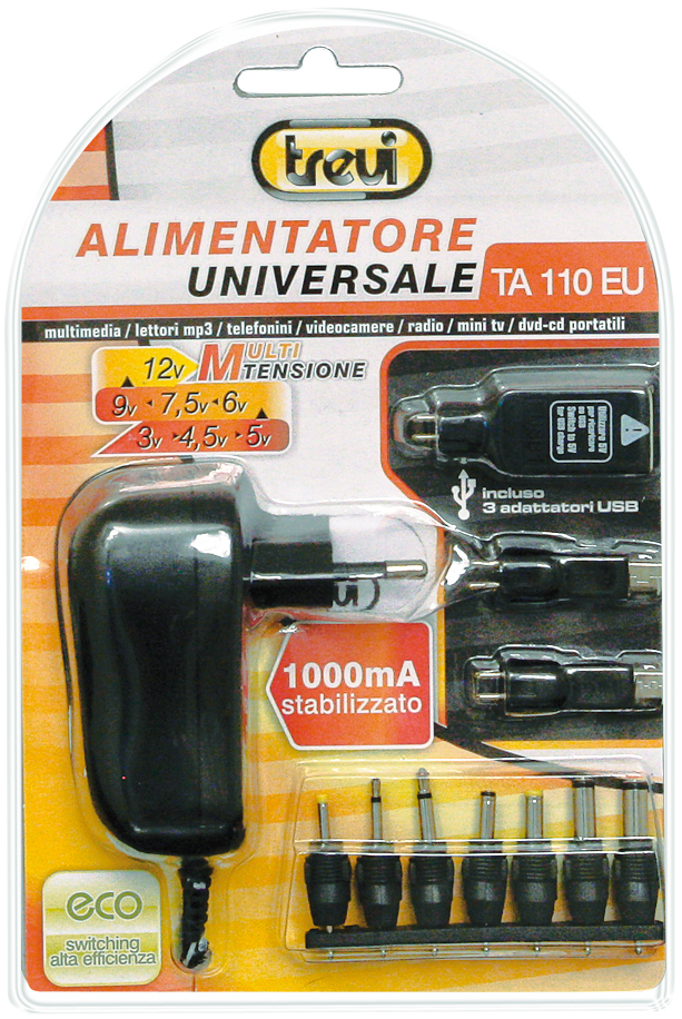 ALIMENTATORE UNIVERSALE STABILIZZATO 1000mA