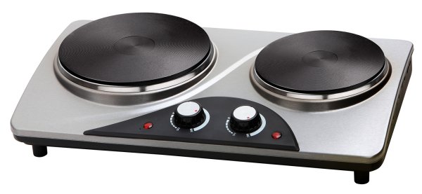 PIASTRA ELETT.DOPPIA D.155+185 1000+1500W ACCIAIO REG.TEMPERATURA