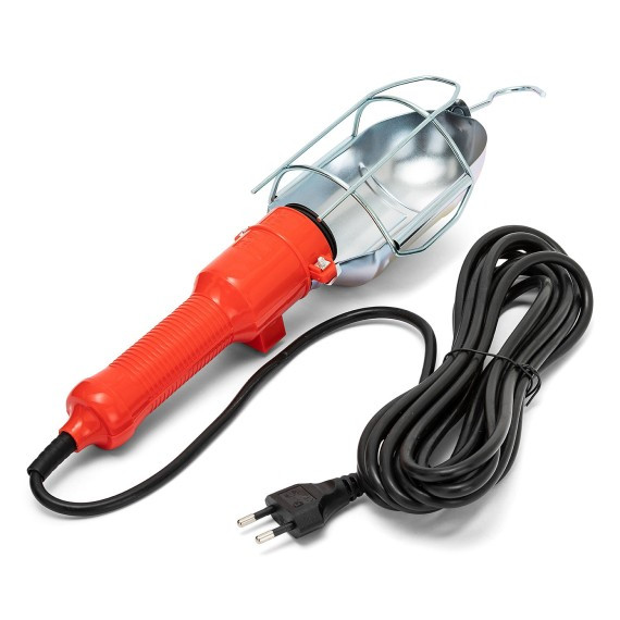 Lampada da lavoro con cavo pvc 5 mt e gabbia metallica workshop