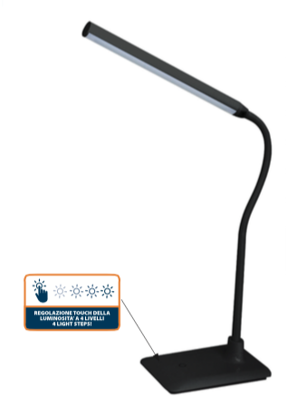 Lampada da tavolo SLIM nera 6W 4000°K IP20