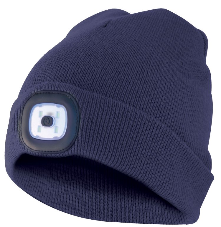 CAPPELLINO IN STOFFA BLU CON LUCE LED RICARICABILE