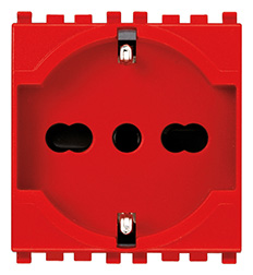 PRESA 2P+T 16A UNIVERSALE ROSSO