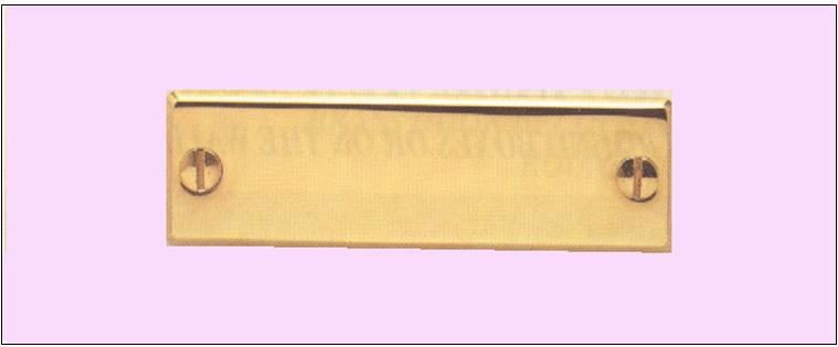 TARGHETTA PORTANOME IN OTTONE LUCIDO
