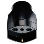 PRESA 2P+T 16A UNIVERSALE ASSIALE NERO