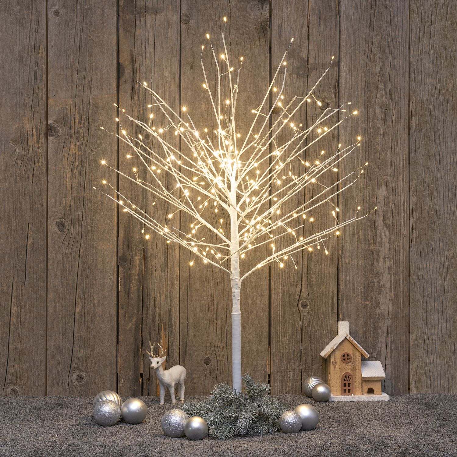 Albero Ramo LECCIO Bianco H90cm FlashLED