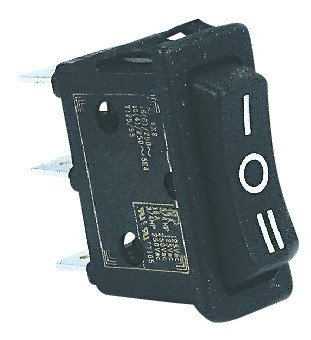 COMMUTATORE 1-0-2 ( on-OFF-on ) TASTO NERO faston 6,3