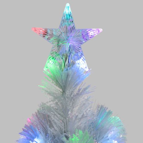 Albero Trasparente Bianco in Fibra ottica e RGB LED H100cm