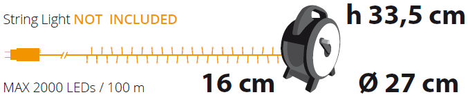 Avvolgitore per Catene Lumin XL ø27cm VERDE BIANCO
