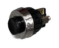Pulsante con autoritorno c/ghiera contatto N.O. Nero da pannello
