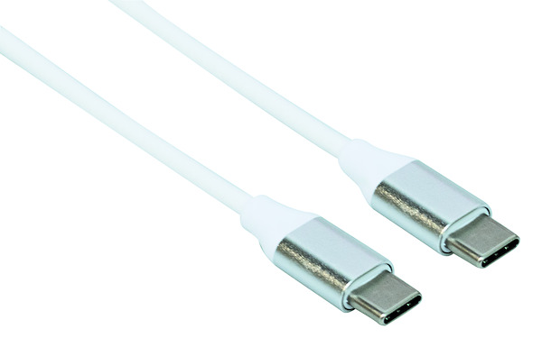 CAVO USB DATI E ALIMENTAZIONE SPINA TIPO C - SPINATIPO C, 1,0M, Velocità 10 Gbps, 3A,BIANCO