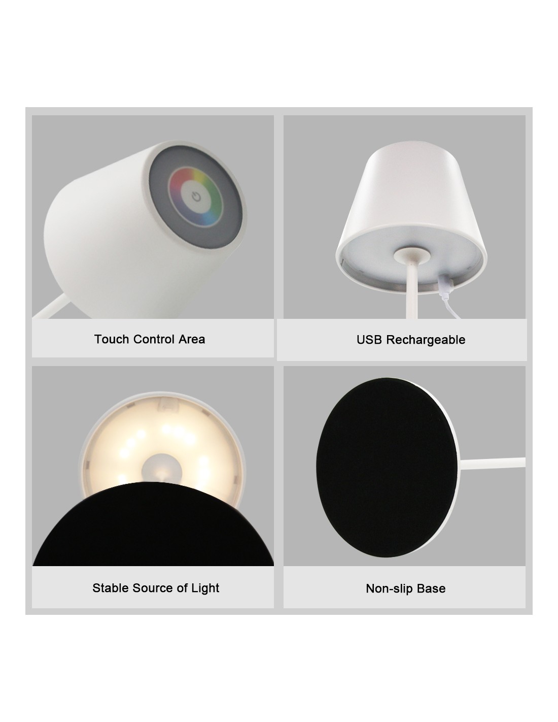 LAMPADA DA TAVOLO USB RICARICABILE RGB