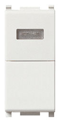 Pulsante 1P NO 10A + SPIA BIANCO