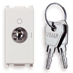 Pulsante 2P NO 16A +chiave BIANCO