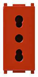 Presa 2P+T 16A P17/11 rosso