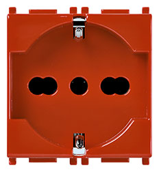 PRESA UNIVERSALE 2P+T 16A PER LINEA DEDICATA (UPS) ROSSO