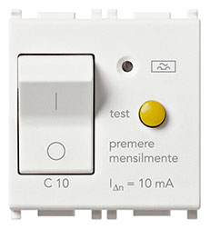 Interruttore MT Diff. 1P+N C10 10MA BIANCO
