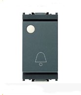 Pulsante 1P NO 10A campanello LUM.TE GRIGIO