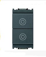 Due pulsanti 1P NO 10A grigio