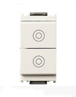 Due pulsanti 1P NO 10A bianco