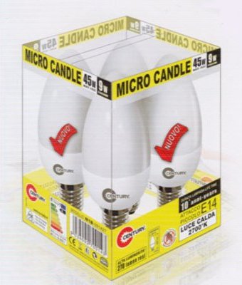 BOX 4PZ MINIOLIVA 9W E14 LUCE CALDA 82-2700K