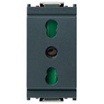 BIPRESA 2P+T 16A P17/11 GRIGIO STANDARD ITALIANO
