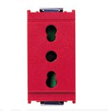 Presa 2P+T 16A P17/11 rosso