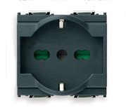 Presa 2P+T 16A universale grigio