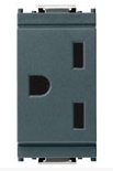 Presa 2P+T 15A americano grigio
