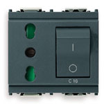 Presa 2P+T 16A P17/11 intb+MT C16 GRIGIO