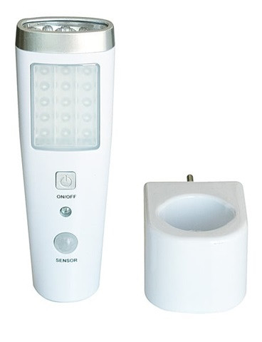 Lampada ricaricabile Anti Black OUT LED con sensore movimento, torcia, funzione emergenza + base di ricarica