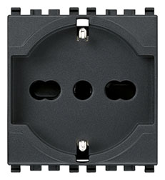 Presa 2P+T 16A universale grig