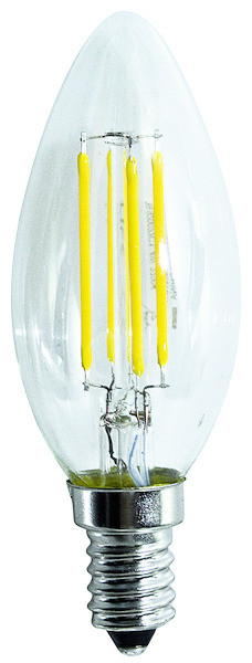 Lampada FILOLED oliva/candela E14 2,5W 4000°K 320°