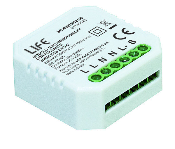 MODULO 1CH DIMMER ON/OFF C/PUL WIRELESS 2,4GHZ LED 150W LIFE