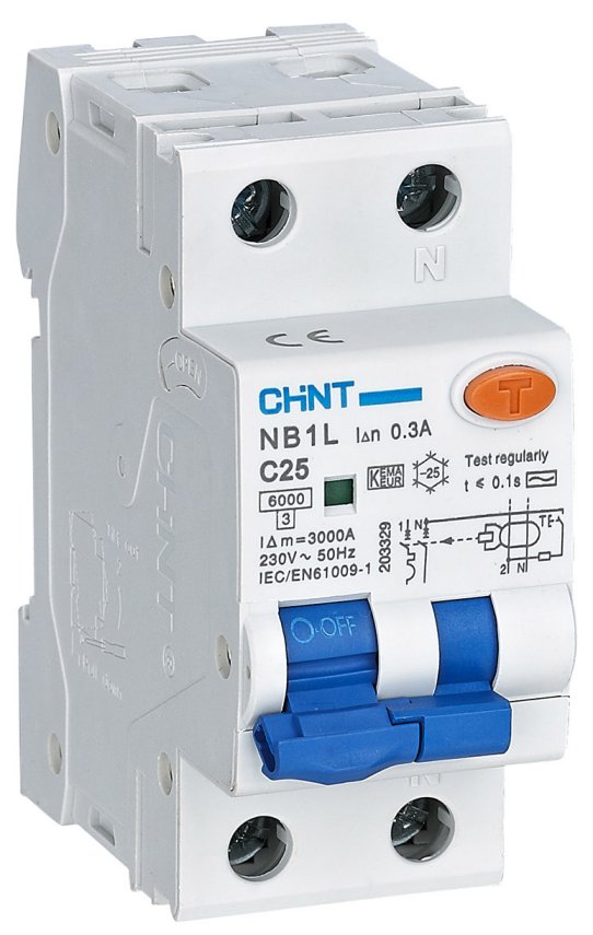 INT. MAGNETOT. DIFF. NB1L2/C10-1PN-6-AC30 - 1P+N 10A 30MA