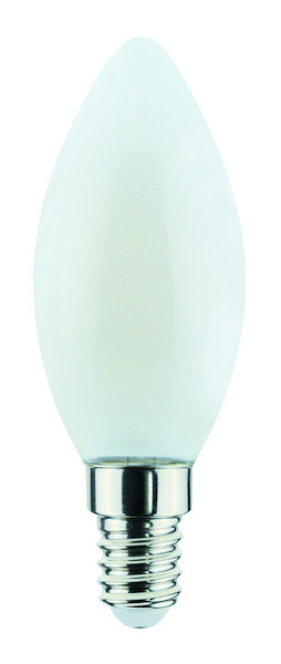 Lampada FILOLED oliva/candela 6,5W E14 opale bianco latte 2700°K