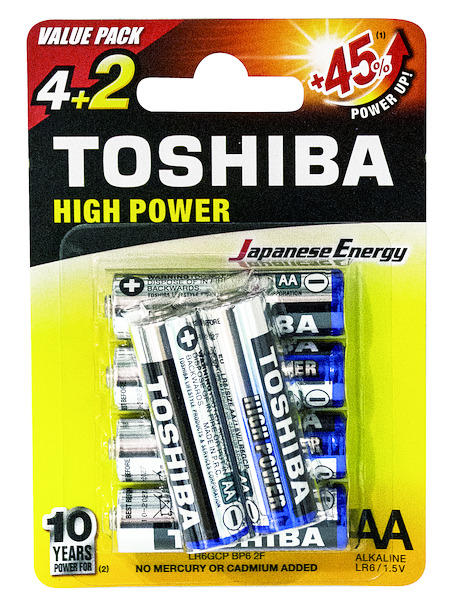 STILO ALKALINA TOSHIBAHIGH POWER BLISTER 6