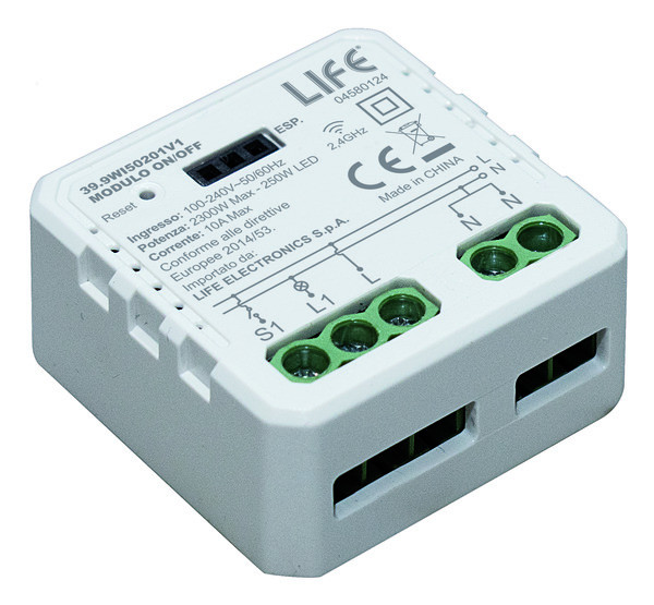 Modulo 1CH (ON)/OFF - ON/OFF -Mini con Puls/Int, SmartL V1, Wireless 2,4GHz 220V LED 250W/Inc.2300W