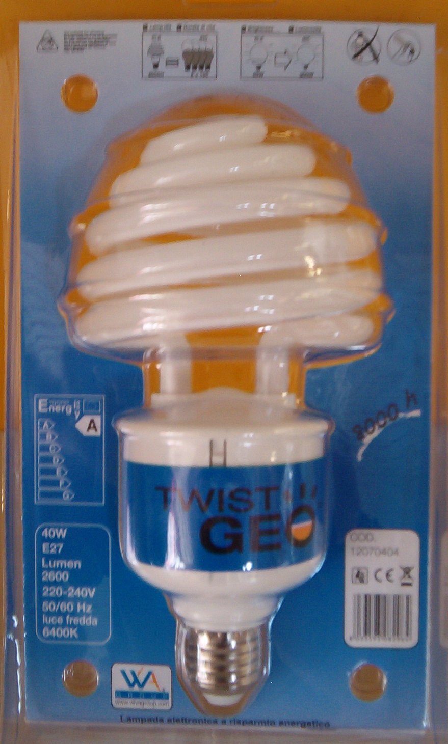 LAMPADA GEO TWIST 40W E27 LUCE FREDDA 86-6400K