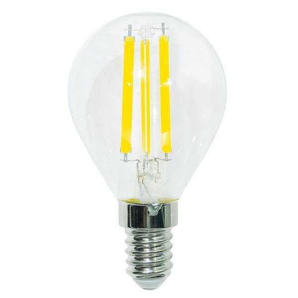 LAMP.LED SFERA E14 6,5W 4000K 806LM TRASP.45X80MMFILAMENT G45 320°