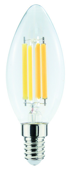 Lampada LED oliva/candela 6,5W E14 3000°K 320°
