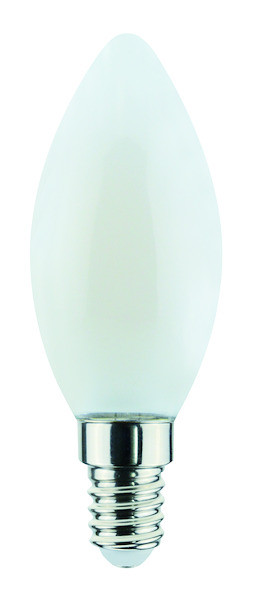 Lampada FILOLED oliva/candela 6,5W E14 opale bianco latte 3000°K