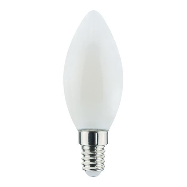 Lampada FILOLED oliva/candela 6,5W E14 opale bianco latte 4000°K