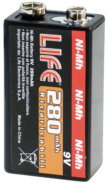 Batteria ricaricabile transistor 9V NI-MH 280mAh