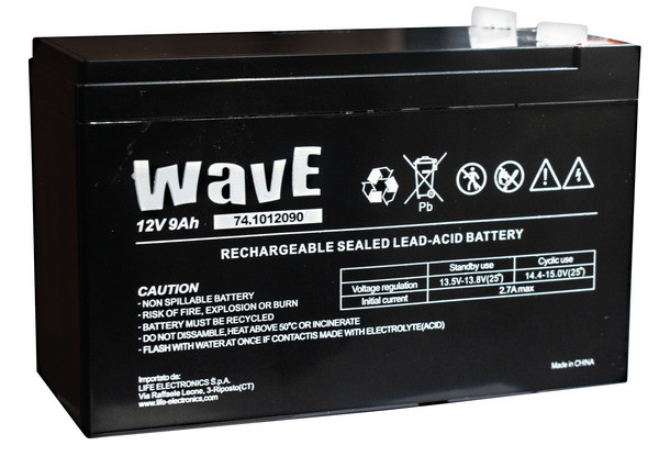 Batteria ricaricabile al piombo 12V 9Ah Faston 4,8mm