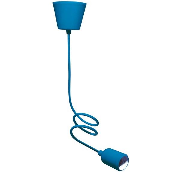 PENDANT SILICONE E27 100W BLU CAVO 1M SEZ.0,75M² ***