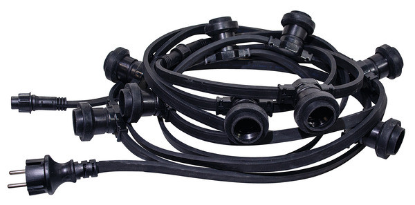 CAT.PORTAL.E27 9ATTACCHI CAVO H05RNH2F IP44 NE 2X1,5MMQ