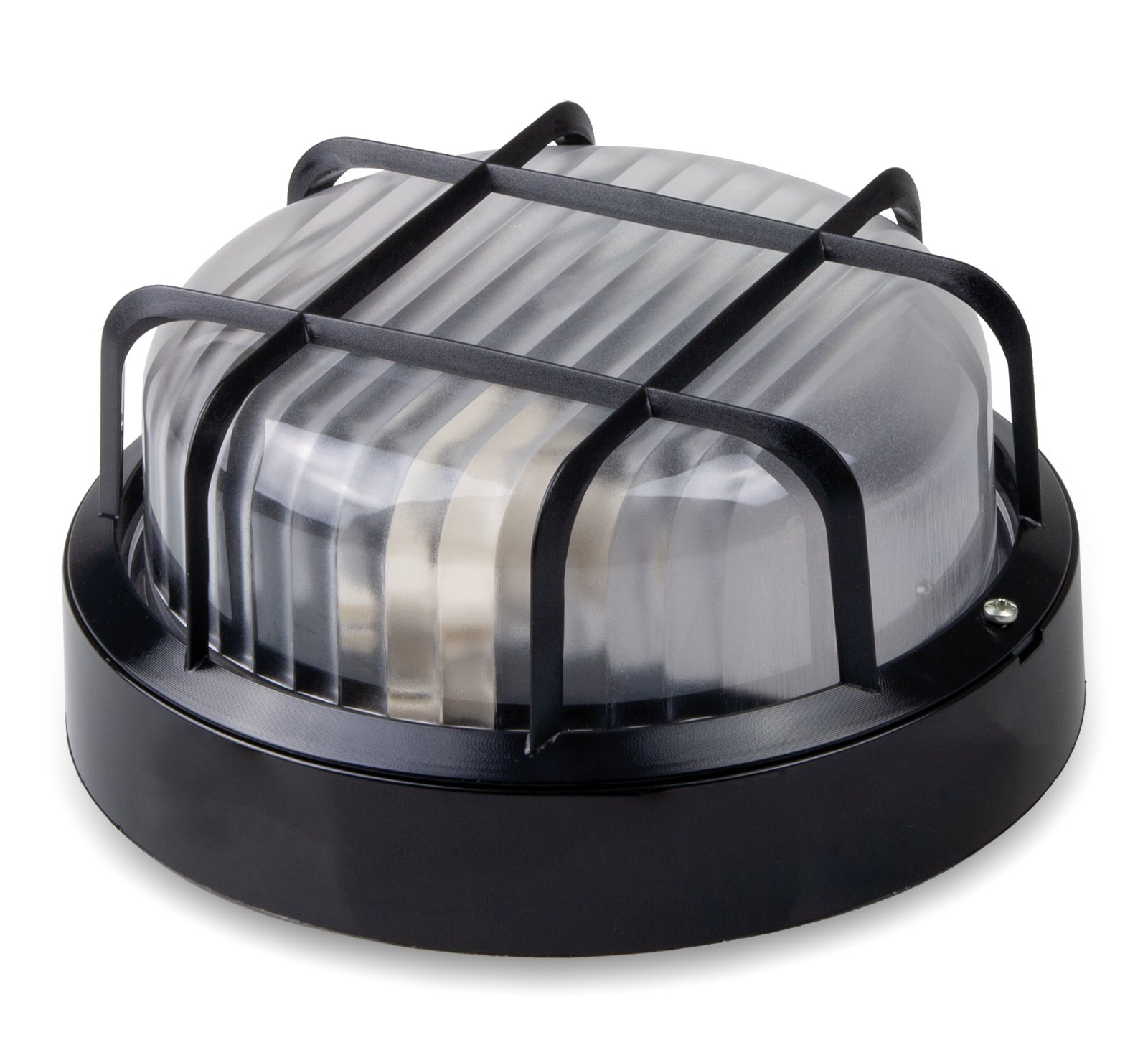 Plaf.tonda c.gabbia 60W (LED15W) NERA