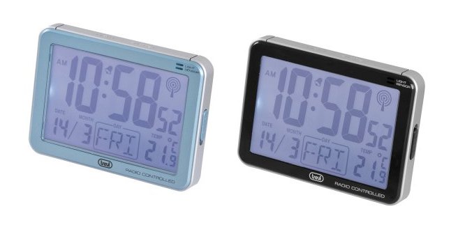 Sveglia RADIO CONTROLLATA digitale LED con termometro, calendario